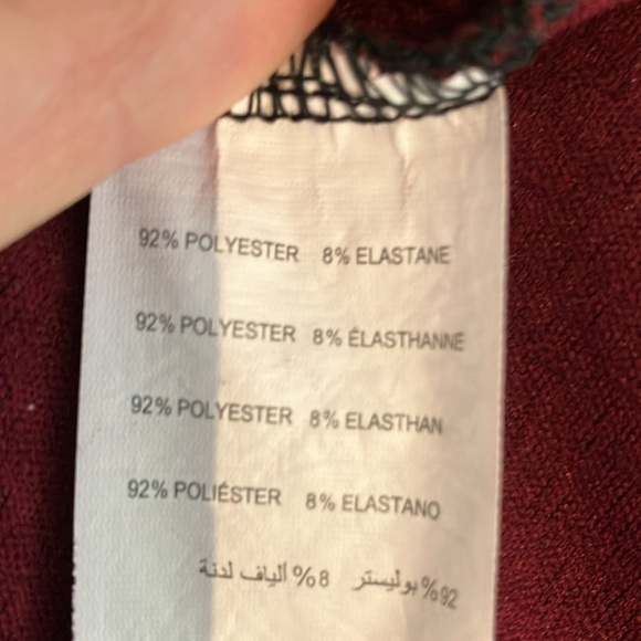 Love & Legend | Burgandy & Black high rise leggings - Picture 5 of 9